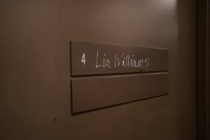 A name plate on a door, 