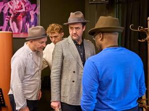 Mark Oxtoby, James Cousins, Danny Mays, Cedric Neal in rehearsals