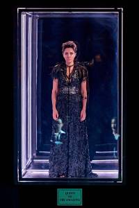 Titania in a large glass box