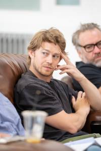 Joe Alwyn and Brendan Cowell in rehearsal