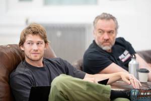 Joe Alwyn and Brendan Cowell in rehearsal