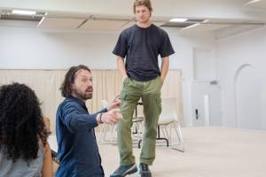 Joe Alwyn and Simon Stone in rehearsal
