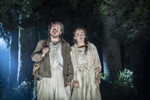 Hughie O'Donnell and Rachel Tucker as Baker and Baker's Wife
