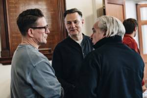 Peter Rice, David Morrissey, Lloyd Hutchinson. Photo credit Danny Kaan